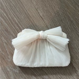 Loeffler Randall White Rochelle Mini Bow Clutch